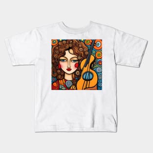 Woman playing a violin Kids T-Shirt